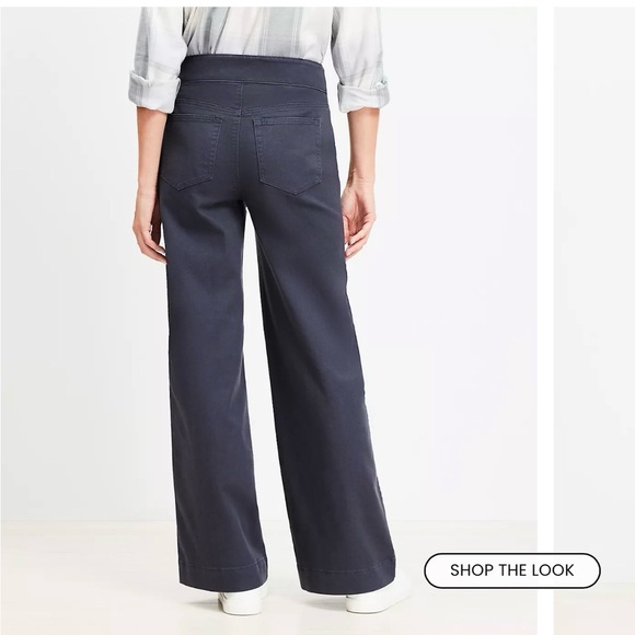 LOFT Palmer Wide Leg Pants in Twill - Picture 7 of 7